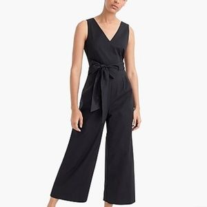 J.Crew Wrap-Tie Jumpsuit In Stretch Poplin